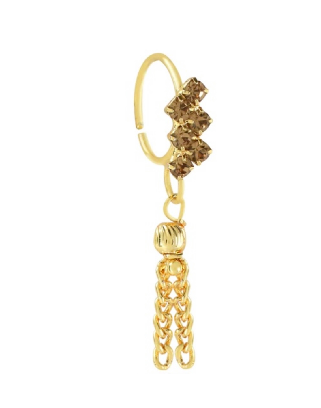 Zig Zag Chain Dangle Gold Nose Ring for pierced nose