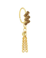 Zig Zag Chain Dangle Gold Nose Ring for pierced nose