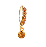 Brown Stone Big Gem Dangle Gold Nose Ring For a pierced nose