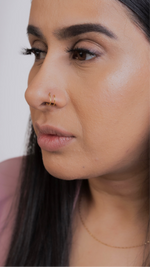 Double Spiral Gold nose ring for pierced nose