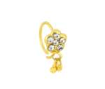 Flower Ball Dangle Gold nose ring for pierced nose